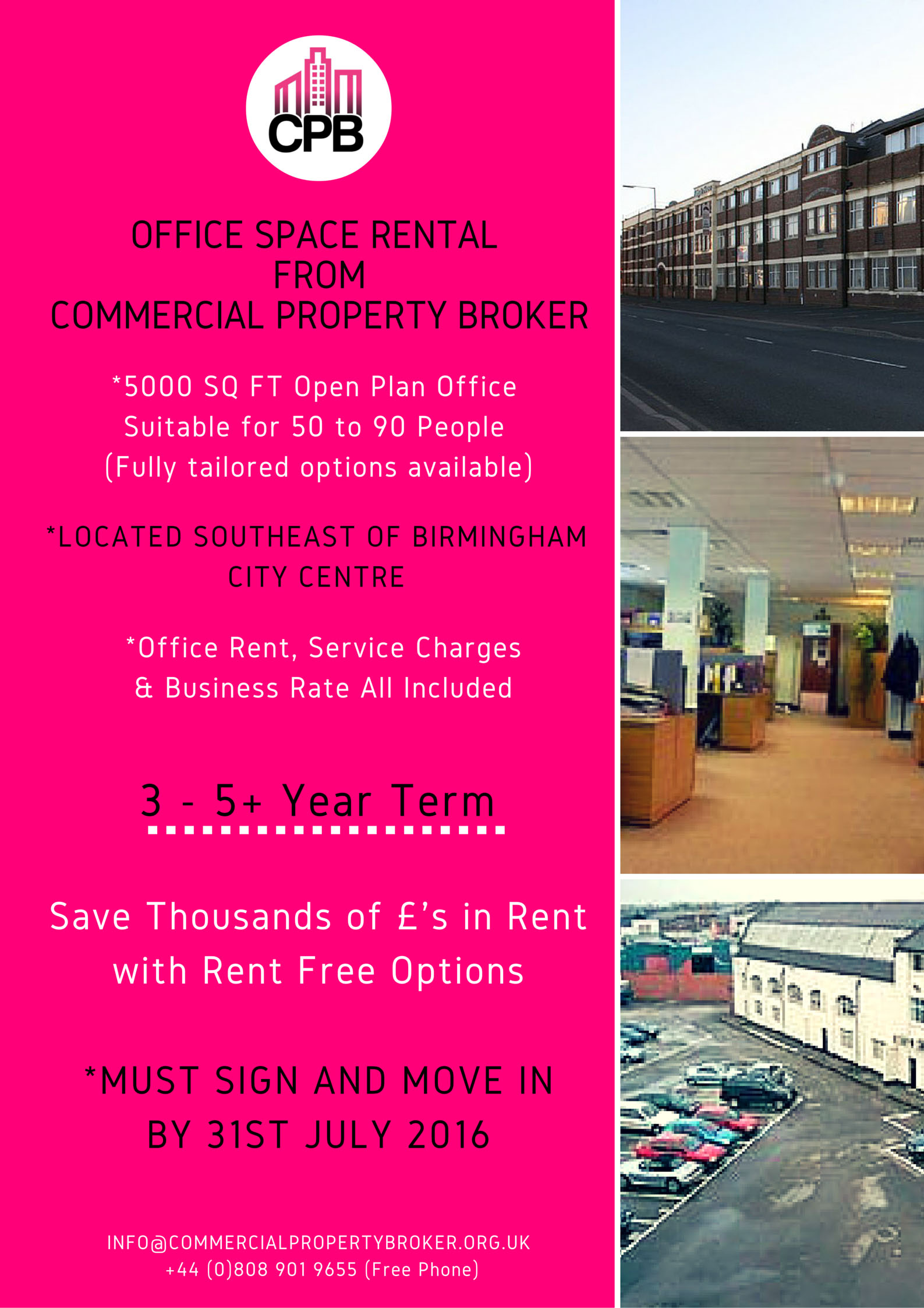 Office Space Rental from Commercial Property Broker, Central Birmingham, Tyseley, B11