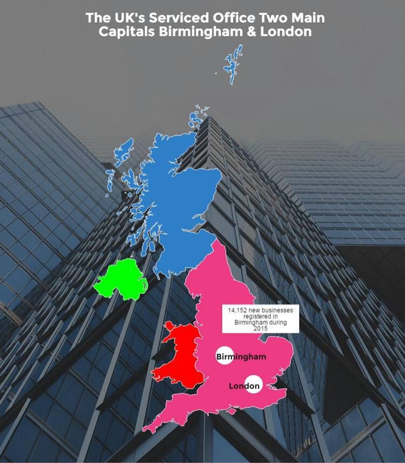 The UK's Serviced Office two main capitals - Birmingham & London